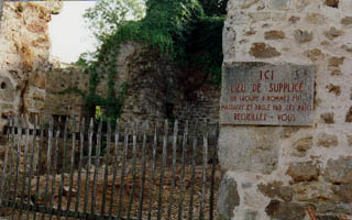 The remains of the church where the women and children were gathered and executed